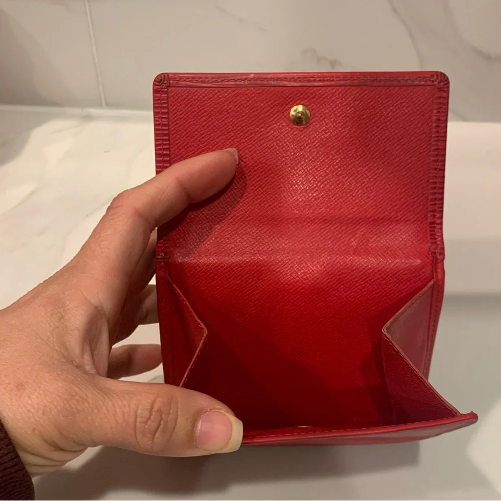 Louis Vuitton Red Epi Leather Bifold Wallet